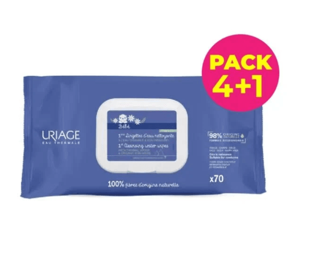 Uriage Bebé Toalhetes Limpeza Delicada x 70 Unidade(s) x 5