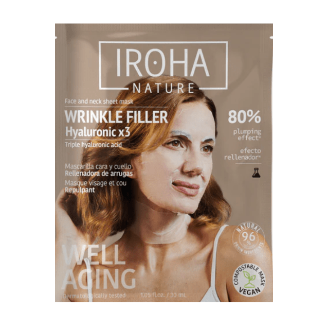 Iroha Nature Máscara Anti rugas Rosto e Pescoço 1 Unidade