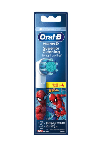 Oral-B PRO Kids3+ Spiderman Recargas Escova Elétrica x4
