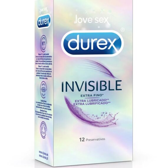 Durex Invisible Preservativo Extra Lubrificado x 12
