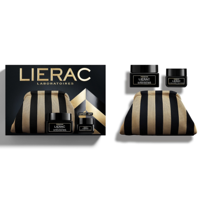 Lierac Premium Coffret de Natal Creme Sedoso 50ml OFERTA creme de contorno de olhos 20ml e Bolsa